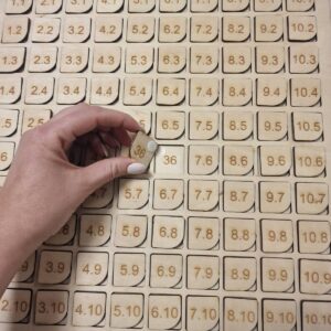 Дървено табло с таблично умножение за деца